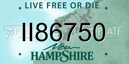 II86750 New Hampshire License Plate