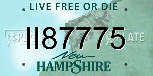 II87775 New Hampshire License Plate