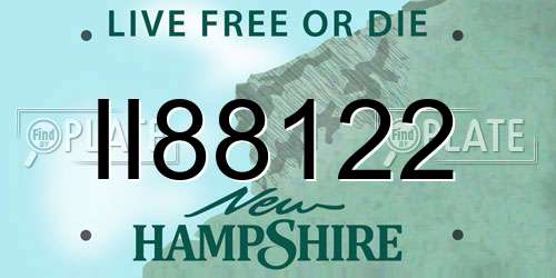 II88122 New Hampshire License Plate
