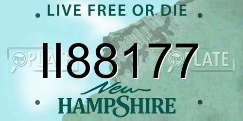 II88177 New Hampshire License Plate