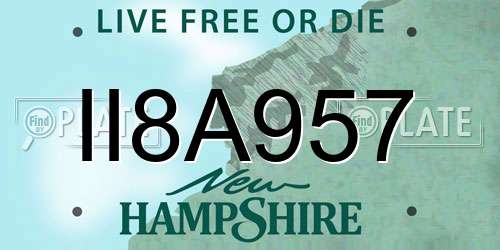 II8A957 New Hampshire License Plate
