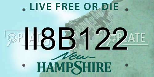 II8B122 New Hampshire License Plate