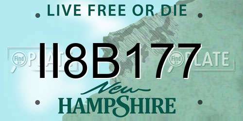 II8B177 New Hampshire License Plate