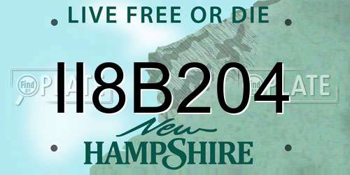 II8B204 New Hampshire License Plate