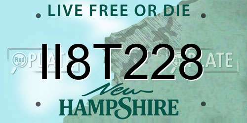 II8T228 New Hampshire License Plate