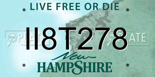 II8T278 New Hampshire License Plate