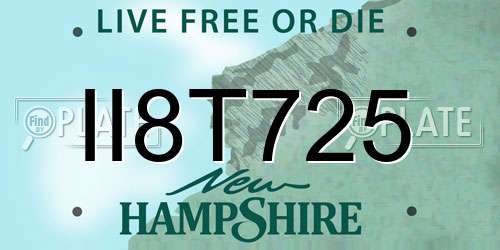 II8T725 New Hampshire License Plate