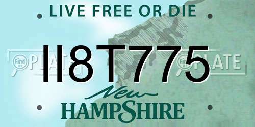 II8T775 New Hampshire License Plate