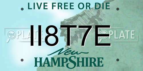 II8T7E New Hampshire License Plate