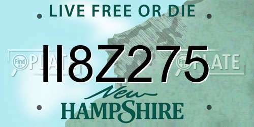 II8Z275 New Hampshire License Plate
