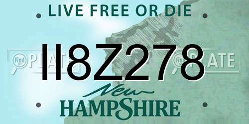 II8Z278 New Hampshire License Plate
