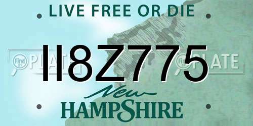 II8Z775 New Hampshire License Plate