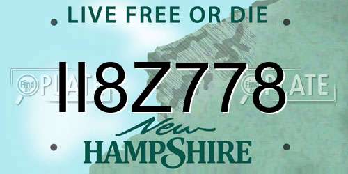 II8Z778 New Hampshire License Plate