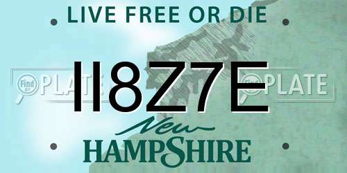 II8Z7E New Hampshire License Plate