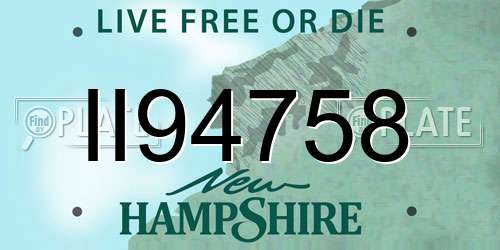 II94758 New Hampshire License Plate
