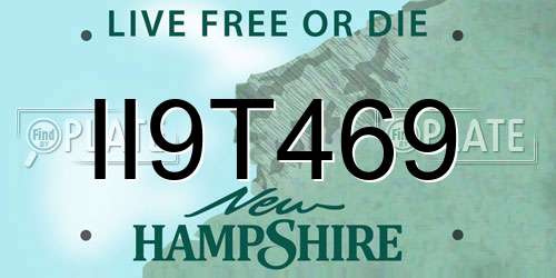 II9T469 New Hampshire License Plate