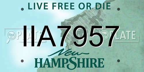 IIA7957 New Hampshire License Plate