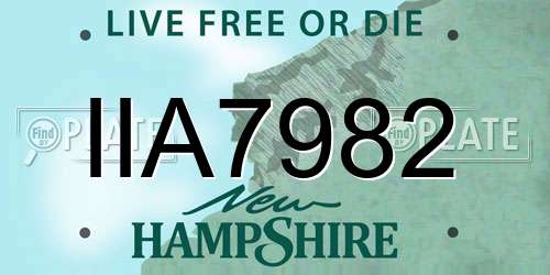 IIA7982 New Hampshire License Plate