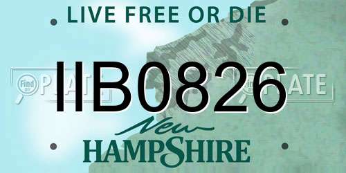 IIB0826 New Hampshire License Plate