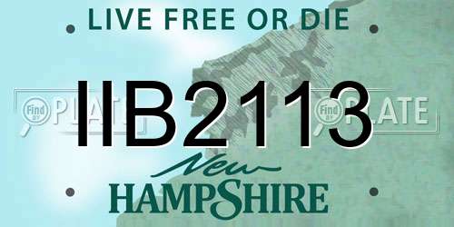 IIB2113 New Hampshire License Plate