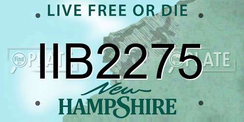 IIB2275 New Hampshire License Plate