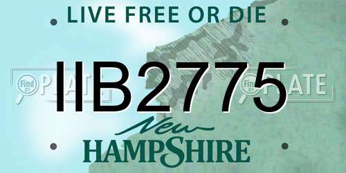 IIB2775 New Hampshire License Plate