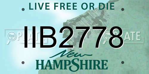 IIB2778 New Hampshire License Plate