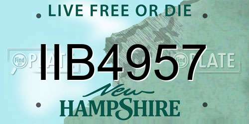 IIB4957 New Hampshire License Plate
