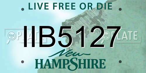 IIB5127 New Hampshire License Plate