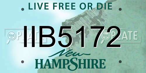 IIB5172 New Hampshire License Plate