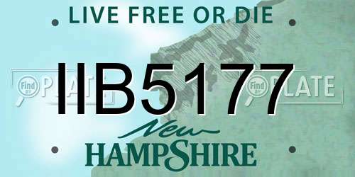 IIB5177 New Hampshire License Plate