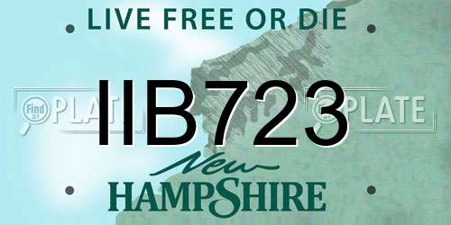 IIB723 New Hampshire License Plate