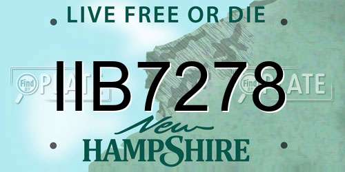 IIB7278 New Hampshire License Plate