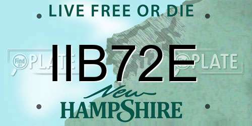 IIB72E New Hampshire License Plate