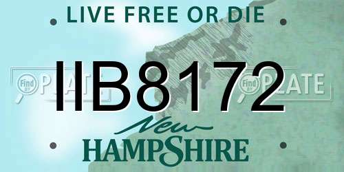 IIB8172 New Hampshire License Plate