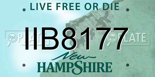 IIB8177 New Hampshire License Plate