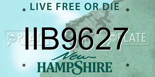 IIB9627 New Hampshire License Plate