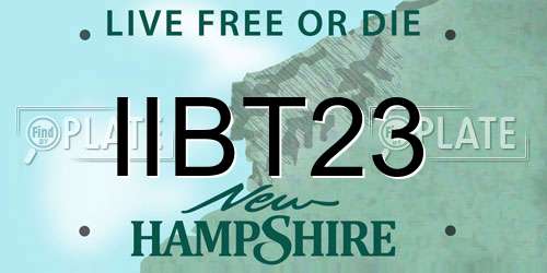 IIBT23 New Hampshire License Plate