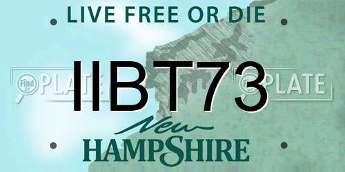 IIBT73 New Hampshire License Plate