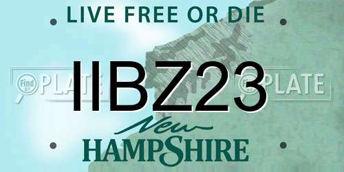 IIBZ23 New Hampshire License Plate