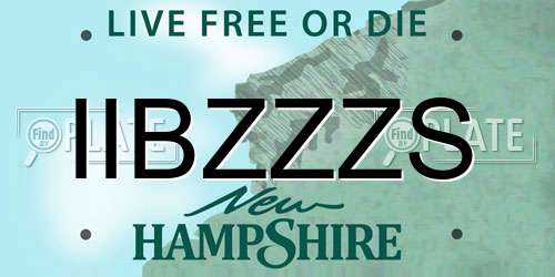 IIBZZZS New Hampshire License Plate