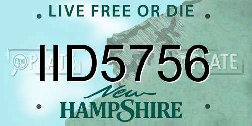 IID5756 New Hampshire License Plate