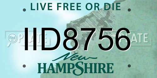 IID8756 New Hampshire License Plate