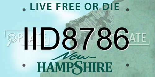 IID8786 New Hampshire License Plate