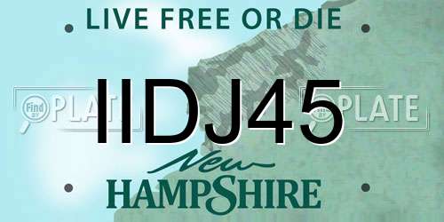 IIDJ45 New Hampshire License Plate