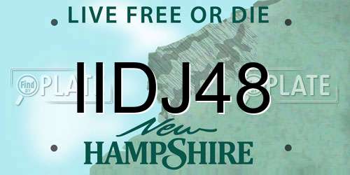 IIDJ48 New Hampshire License Plate