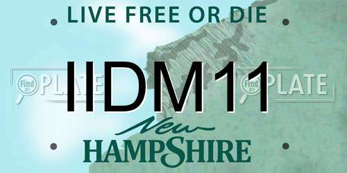 IIDM11 New Hampshire License Plate