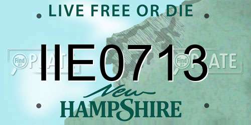 IIE0713 New Hampshire License Plate
