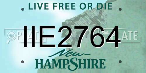 IIE2764 New Hampshire License Plate