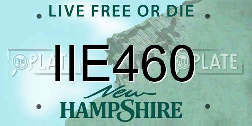IIE460 New Hampshire License Plate